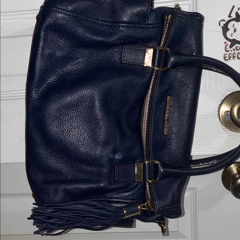Michael Kors Navy Leather Tote Bag